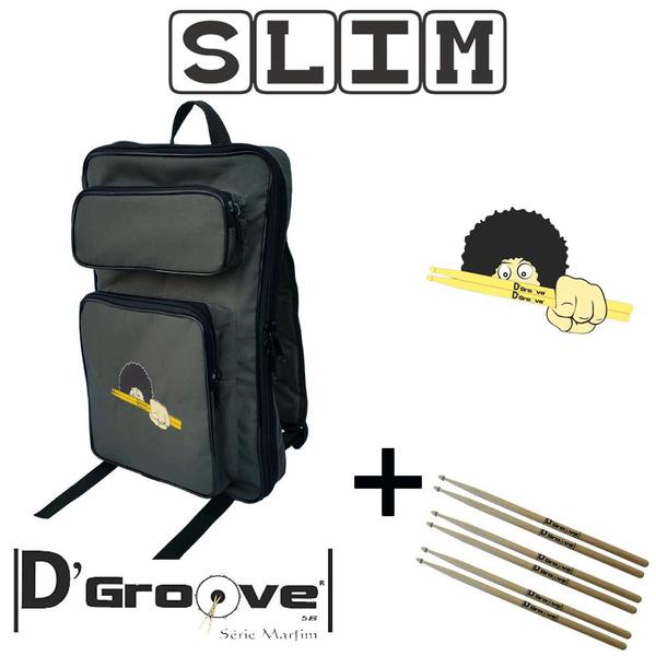 Imagem de Kit mochila de baquetas (Slim) SILK com 3 Pares de baquetas DGroove