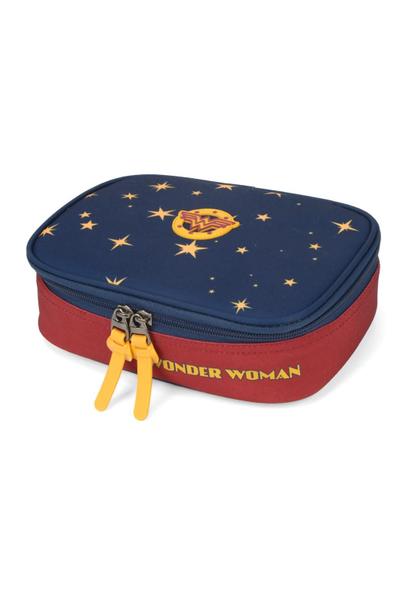 Imagem de Kit Mochila de Carrinho e Estojo Box Wonder Woman Infantil