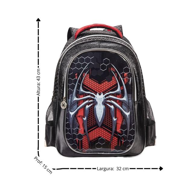 Imagem de Kit Mochila De Costa Escolar Infantil Menino Grande Aranha