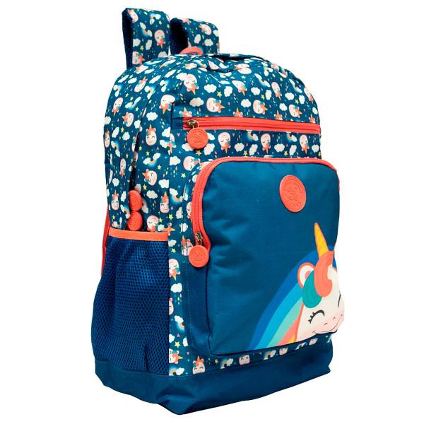 Imagem de Kit Mochila de Costas Unicornio + Estojo Box Azul