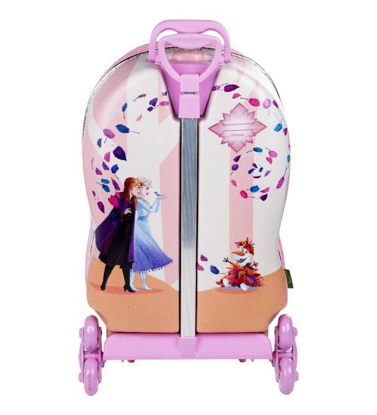 Imagem de Kit Mochila de Rodas e Lancheira em 3D Frozen Elsa e Anna