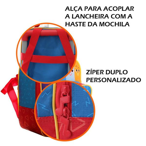 Imagem de Kit Mochila De Rodas + Estojo Infantil E Lancheira Bolofofos