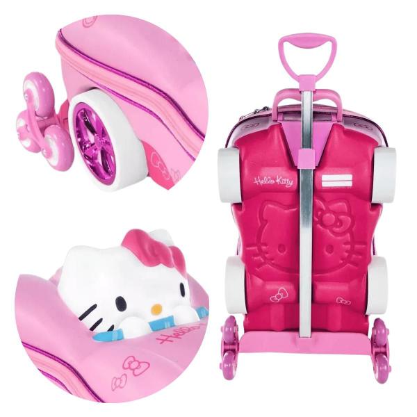 Imagem de Kit Mochila de Rodinha 3D Hello Kitty c/ Lancheira Maxtoy