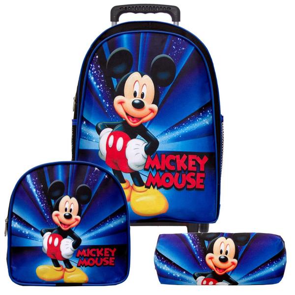 Imagem de Kit Mochila de Rodinha Disney Mickey com Lancheira Infantil