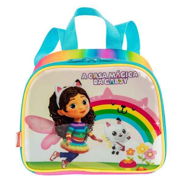 Imagem de Kit Mochila De Rodinha Escolar E Lancheira Infantil Menina A Casa Mágica da Gabby Fadas Sestini