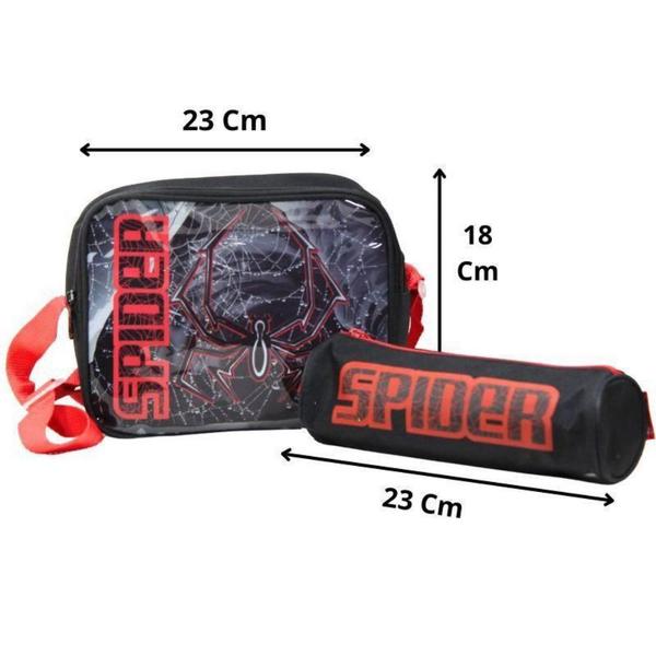 Imagem de Kit Mochila De Rodinha Infantil Spider+ Lancheira+ Estojo