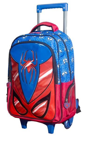 Imagem de Kit mochila de rodinha lancheira e estojo infantil 3d spider ys42239