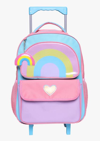 Imagem de Kit mochila de rodinha lancheira estojo rainbow yins ys42178