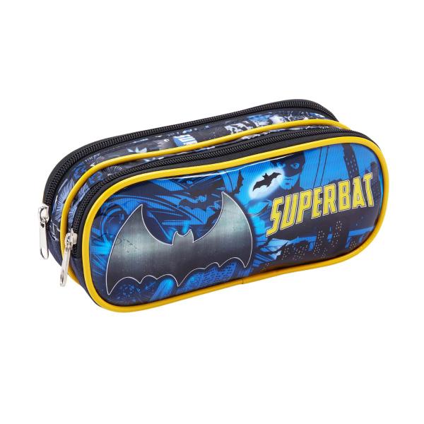 Imagem de Kit Mochila de Rodinha Menino Superbat Herói Morcego Resistente Com Lancheira e Estojo