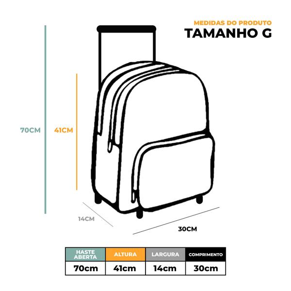 Imagem de Kit Mochila de Rodinhas C/ Alças de Costas + Lancheira + Estojo Gamer Escolar Infantil