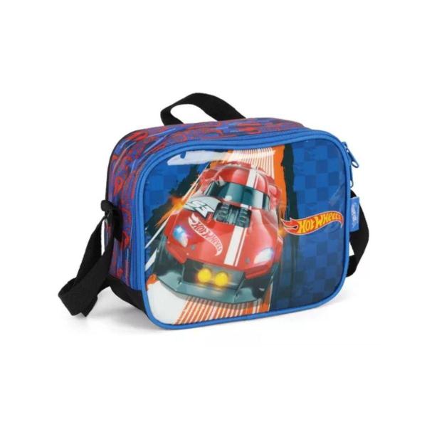 Imagem de Kit Mochila De Rodinhas E Lancheira Hot Wheels Azul