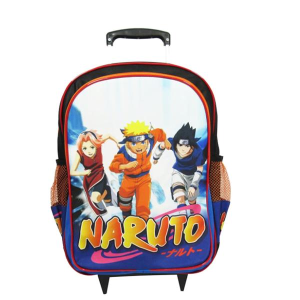 Imagem de Kit Mochila de Rodinhas G Lancheira e Estojo Naruto