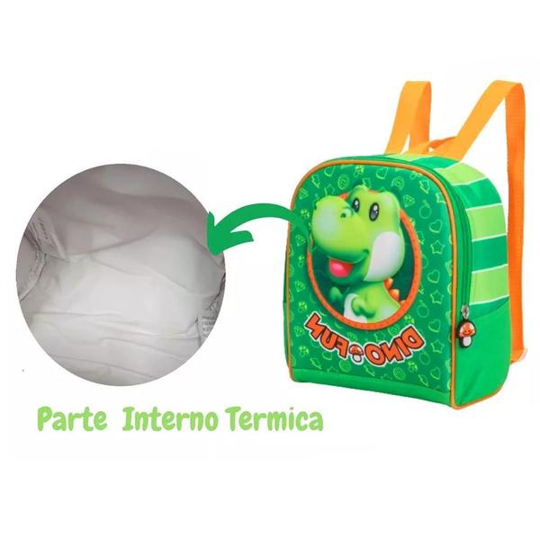 Imagem de Kit Mochila Dino Fun 3D Escolar 2 Em 1 Alças Rodinhas Tam G