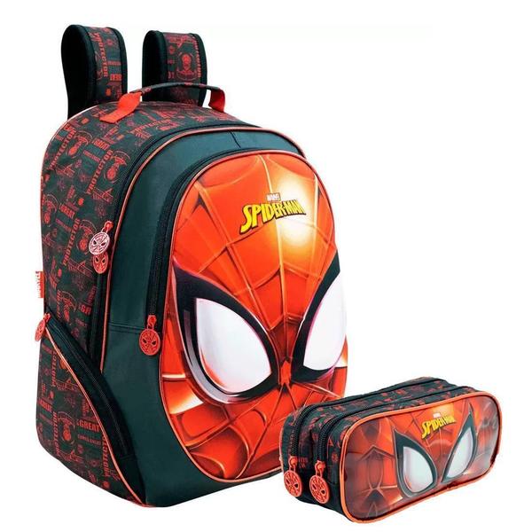 Imagem de Kit Mochila E Estojo Spider Man Masked Escolar Infantil