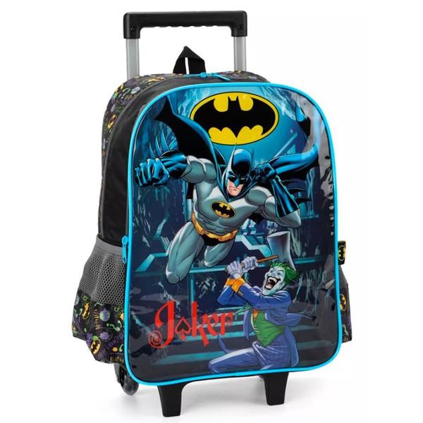 Imagem de Kit Mochila Escolar Batman Rodinhas Tam G Com Lancheira Térmica