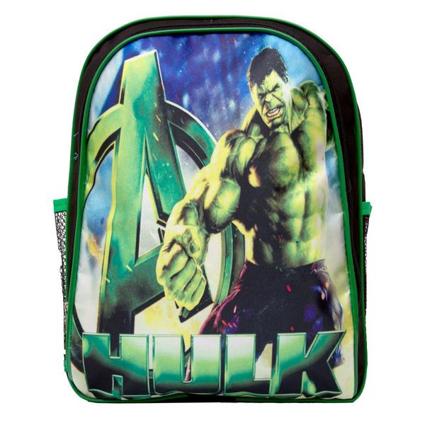 Imagem de Kit Mochila Escolar Bolsa Incrível Hulk Meninos Herói Costas