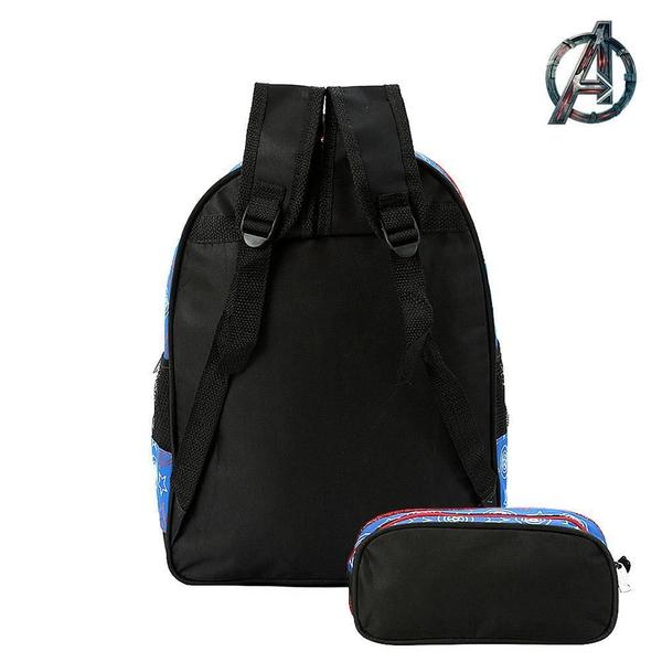 Imagem de Kit Mochila Escolar Capitão América Avengers De Costas