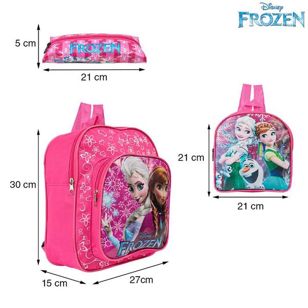 Imagem de Kit Mochila Escolar Elsa Anna Frozen Disney Lancheira+Estojo