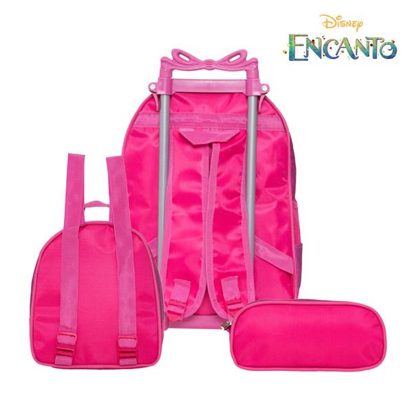 Imagem de Kit Mochila Escolar Feminina Infantil de Rodinhas Encanto