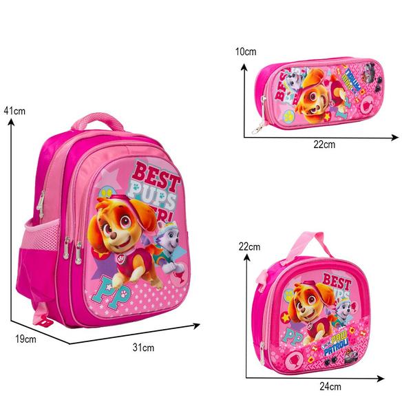 Imagem de Kit Mochila Escolar Feminina Paw Patrol Skye Everest Costas