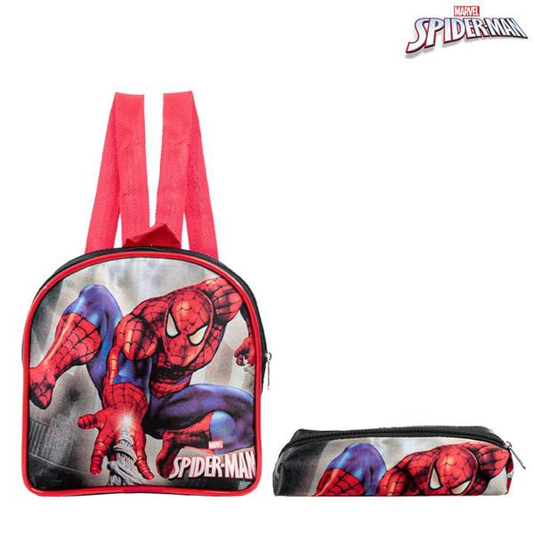 Imagem de Kit Mochila Escolar Homem Aranha Costas Estojo+Lancheira