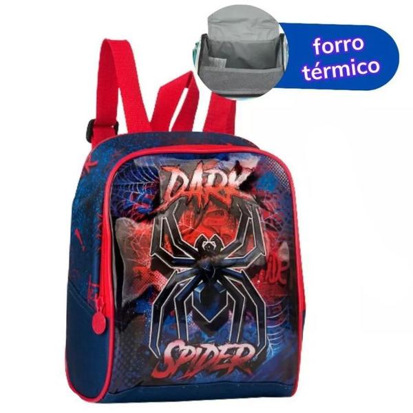 Imagem de Kit Mochila Escolar Homem Aranha Spider Alças Costas Tam G