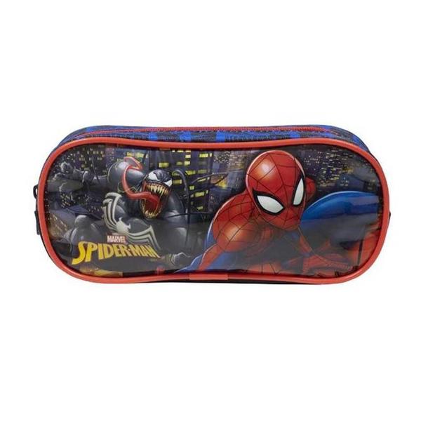 Imagem de Kit Mochila Escolar Homem Aranha Tam G Rodinhas Infantil