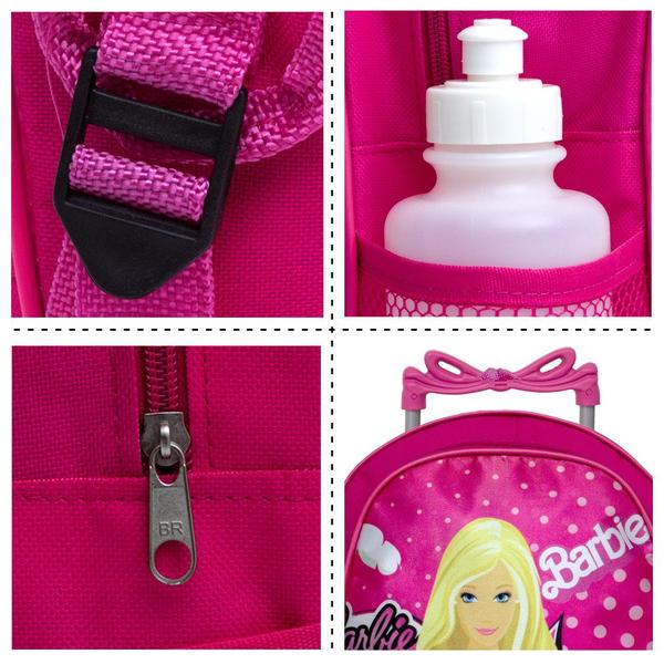 Imagem de Kit Mochila Escolar Infantil Barbie De Rodinha