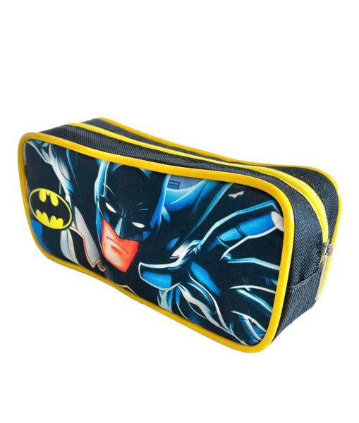 Imagem de Kit Mochila Escolar Infantil Batman Morcego Costas Tam G F5