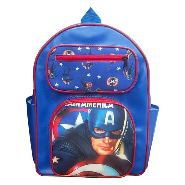 Imagem de Kit Mochila Escolar Infantil Capitão América e Estojo Duplo Académie Cinza - Edu Bolsas