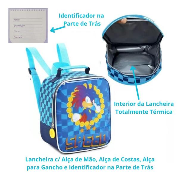 Imagem de Kit Mochila Escolar Infantil Carrinho Rodinhas Personagens