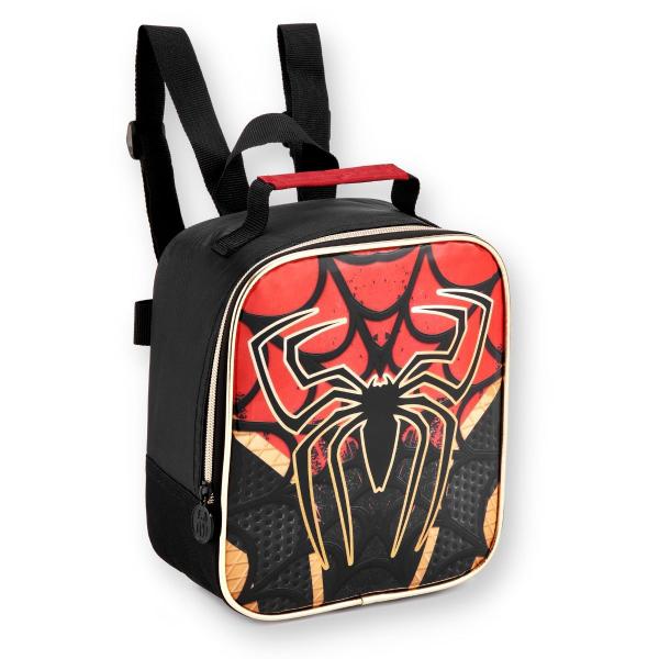 Imagem de Kit Mochila Escolar Infantil Costas Homem Spider Dark Aranha Denlex 