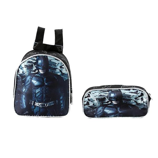 Imagem de Kit Mochila Escolar Infantil Dc Batman Bolsa Herói C Rodinha