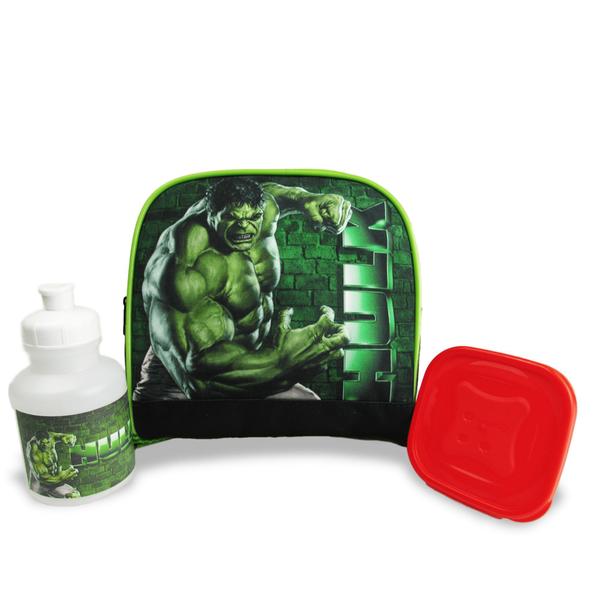 Imagem de Kit Mochila Escolar Infantil de Costas Hulk Tam G - Lancheira e Estojo