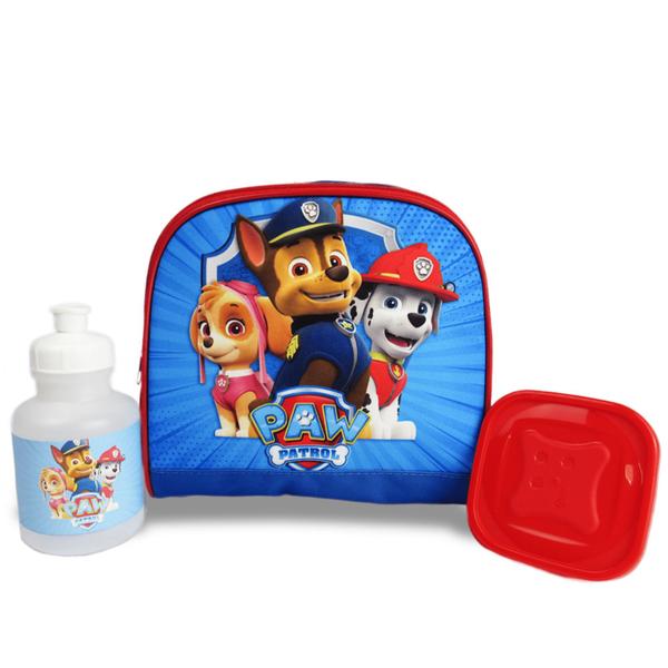 Imagem de Kit Mochila Escolar Infantil de Costas Patrulha Canina Azul Tam G - Lancheira e Estojo