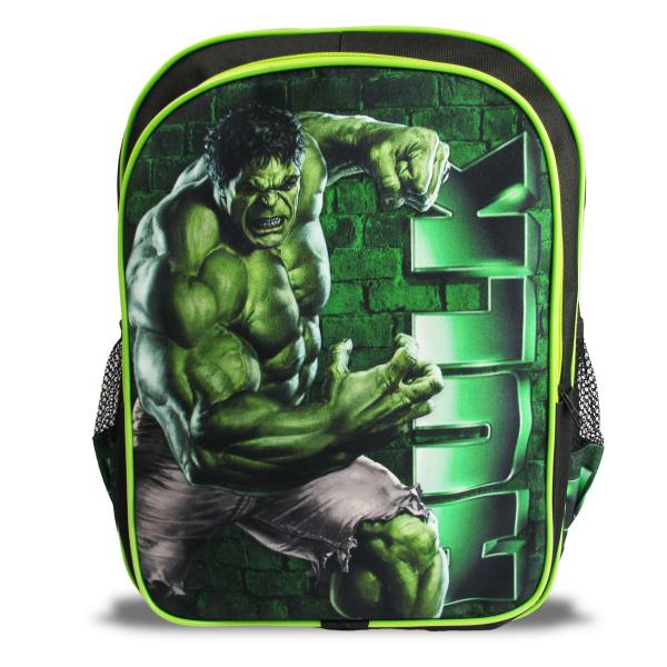 Imagem de Kit Mochila Escolar Infantil de Costas Tam G Hulk