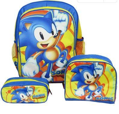 Imagem de Kit Mochila Escolar Infantil de Costas Tam G Sonic