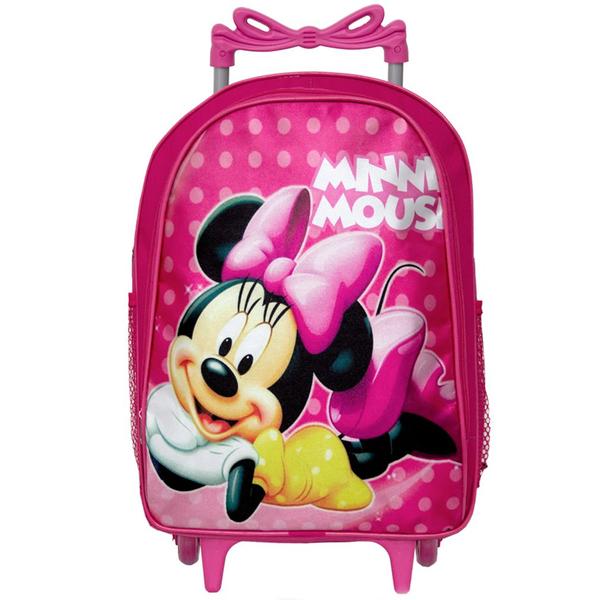 Imagem de Kit Mochila Escolar Infantil Disney Minnie Mouse De Rodinha