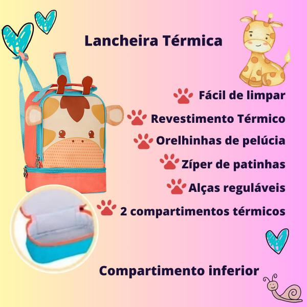 Imagem de Kit Mochila Escolar Infantil Feminina de Rodinhas Pet 3D com Lancheira Térmica Material Escolar Volta às Aulas