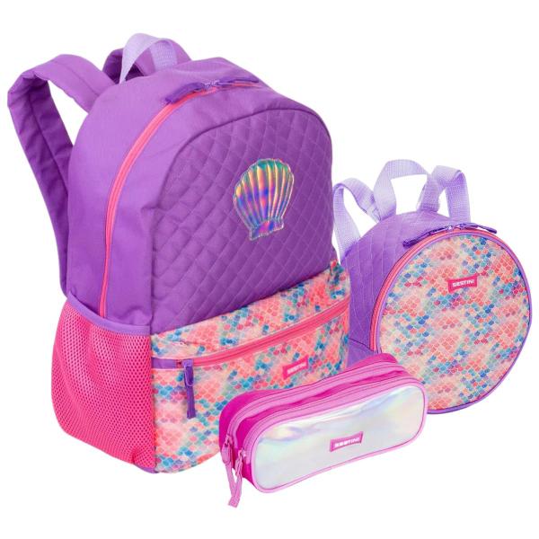 Imagem de Kit Mochila Escolar Infantil Grande E Lancheira M Plus Sereia 2