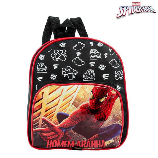 Imagem de Kit Mochila Escolar Infantil Homem Aranha Herói Menino Costa