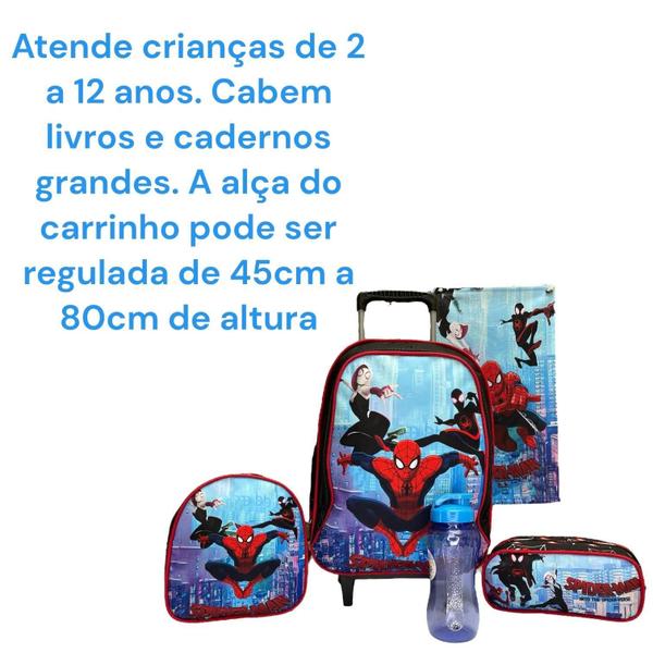 Imagem de Kit Mochila Escolar Infantil Homem Aranha Lancheira Estojo