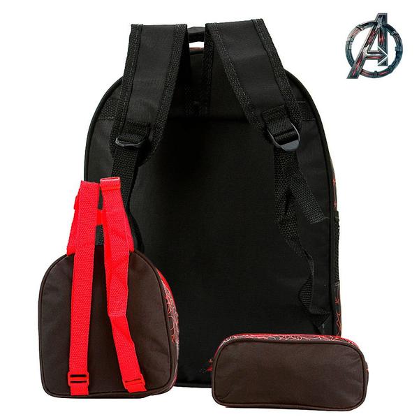 Imagem de Kit Mochila Escolar Infantil Homem Aranha Marvel De Costas