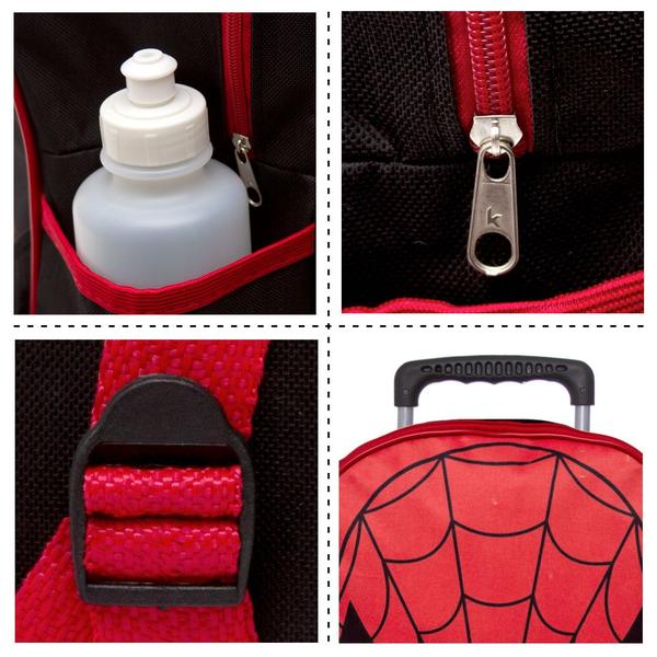 Imagem de Kit Mochila Escolar Infantil Homem Aranha Marvel de Rodinhas