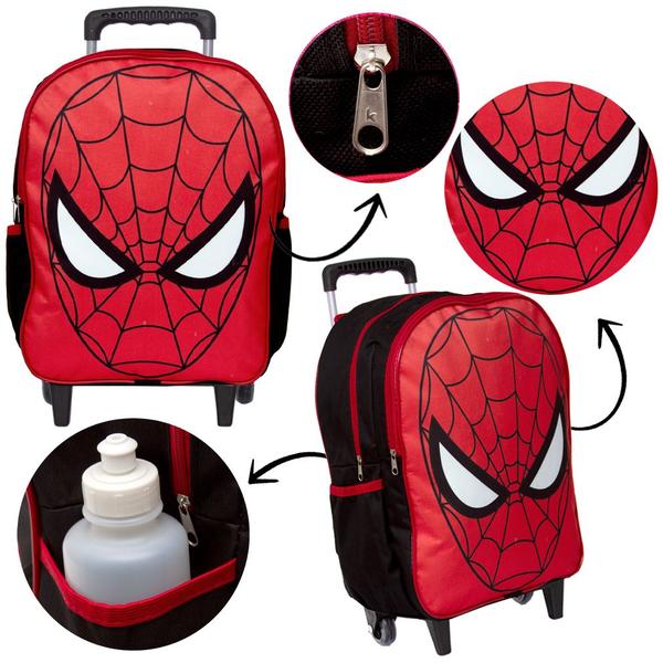 Imagem de Kit Mochila Escolar Infantil Homem Aranha Marvel de Rodinhas