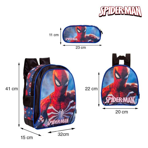 Imagem de Kit Mochila Escolar Infantil Homem Aranha Menino Costa