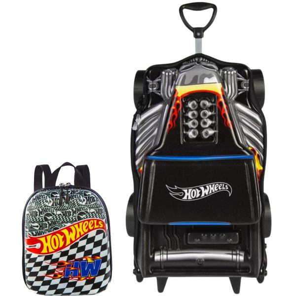 Imagem de Kit Mochila Escolar Infantil Hot Wheels Caminhonete 3D