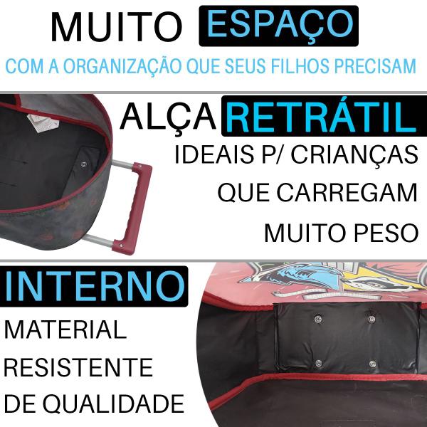 Imagem de Kit Mochila Escolar Infantil Juvenil 2 Rodas com Lancheira Harry Potter