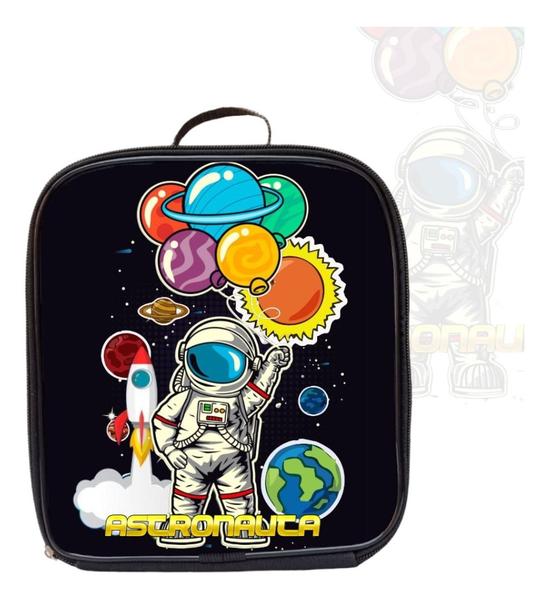 Imagem de Kit Mochila Escolar Infantil Masculina Menino + Lancheira Termica + Estojo  Astronauta