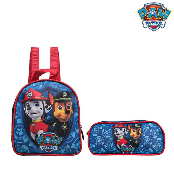 Imagem de Kit Mochila Escolar Infantil Patrulha Canina Azul de Rodinha